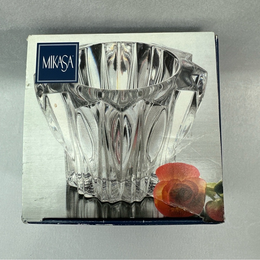 Mikasa Crystal Votive Glass Decorative Sigma Candle Holder - Picture 7 of 14